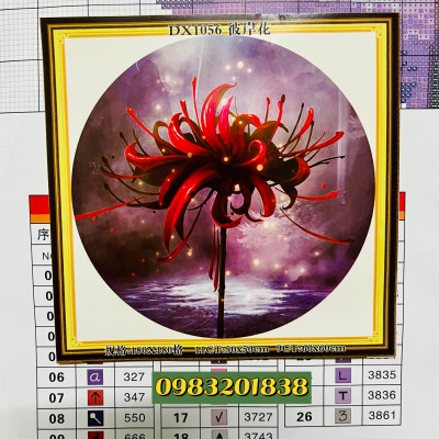 Tranh thêu kín chữ thập Hoa bỉ ngạn DX1056