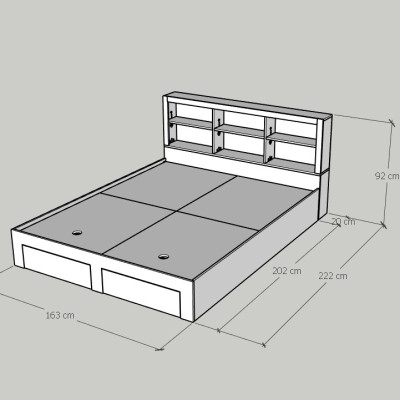 [Happy Home Furniture] FENNY, Giường ngủ -  kết hợp kệ đựng đồ, GNG_013, GNG_014, GNG_015, GNG_016