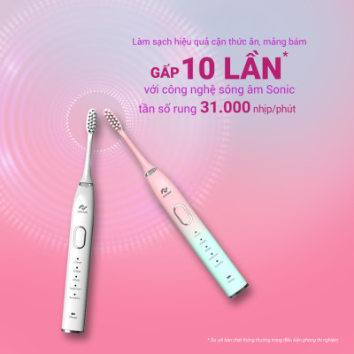 Bàn Chải Điện Sonic Life360 LE-BCD22A (Bản Cao Cấp) - Công nghệ sóng âm sonic, Chải Sạch Mảng Bám Tới 10 Lần, 5 chế độ thông minh, Chống Nước IPX7 