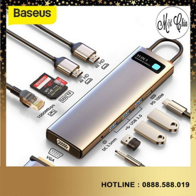 Hub Baseus Metal Gleam Series Multifunctional Type-C HUB Docking Station -Hàng Chính Hãng