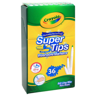 Hộp 36 Bút Lông Màu Rửa Được - Phiên Bản Mới Super Tips - Crayola 587506