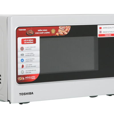Lò vi sóng Toshiba ER-SGM20(S1)VN - Có chức năng nướng - Dung tích 20L - Công suất 800W - Xuất xứ Thái Lan - Hàng chính hãng, bảo hành 12 tháng, chất lượng Nhật Bản