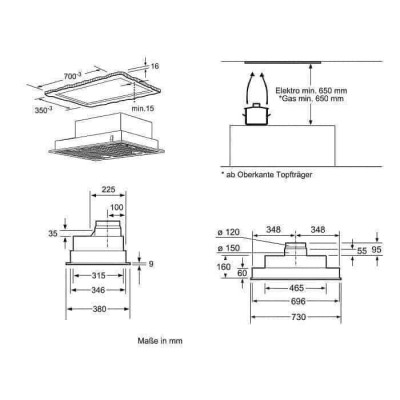 Máy Hút Mùi Âm Tủ BOSCH DHL755BL, 3 Tốc Độ, Kt 255 x 730 x 380 mm, Nhập Đức, BH 12 Tháng