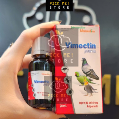 Vemedim Vimectin pour on Phòng và Tri Ve, Bọ Chét, Mạt cho Chó Mèo, Chim Cảnh, Gia Cầm