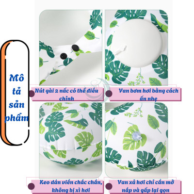 Gối kê cổ bơm hơi du lịch cao cấp Gối cổ hơi tiện lợi đi máy bay, ô tô Gối cổ chống mỏi có van bơm thông minh Gối hơi du lịch gọn nhẹ có thể gập lại- Gối kê cổ hỗ trợ giấc ngủ khi di chuyển