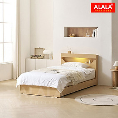 Giường ngủ ALALA1212 + 3 hộc kéo / Miễn phí vận chuyển và lắp đặt/ Đổi trả 30 ngày/ Sản phẩm được bảo hành 5 năm từ thương hiệu ALALA/ Chịu lực 700kg 