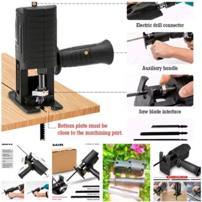 BỘ ĐẦU CHUYỂN ĐỔI TỪ MÁY KHOAN THÀNH MÁY CƯA GỖ CƯA SẮT ĐA NĂNG THUẬN TIỆN