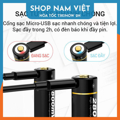  Pin AA Lithium-ion 1.5V Cho Karaoke, Đèn Pin - Pin Sạc Nhanh Cổng USB