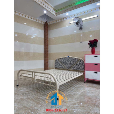 Giường sắt giá rẻ nhiều kích thước màu kem (0,8cm x 2m , 1mx2m , 1m2x2m , 1m4x2m , 1m6x2m , 1m8x2m ) - TÂN HÒA PHÁT