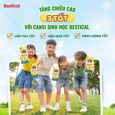 Combo 2 chai Bestical canxi sinh học 120ml nhập khẩu Châu Âu - Hỗ trợ bé cao lớn vượt trội