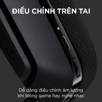 Tai nghe game không dây Lightspeed Logitech G535  - Trọng lượng nhẹ, âm thanh nổi, tương thích PC, PS4, PS5, Mic gấp để tắt tiếng - Hàng chính hãng