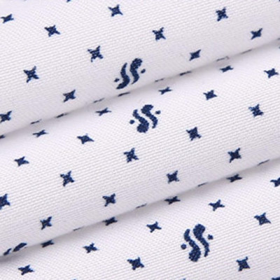 Áo Sơ Mi Nam Công Sở Trung Niên Thương Hiệu Anton Dài Tay Trắng Vải Cotton Họa Tiết Chấm Bi Nhỏ - Y302