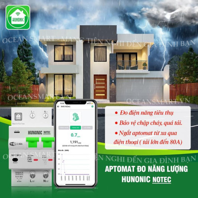 Aptomat Thông Minh Đo Năng Lượng HUNONIC Notec - HNATME