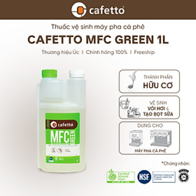[Hàng chính hãng] Dung dịch vệ sinh vòi đánh sữa máy pha cà phê Cafetto MFC Green (1 lít)