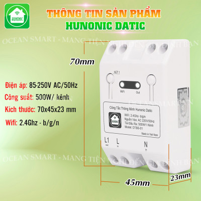 Công Tắc Cảm Ứng Wifi Thông Minh Hunonic, Giá Rẻ, Hẹn Giờ, Điều Khiển Từ Xa Qua Điện Thoại