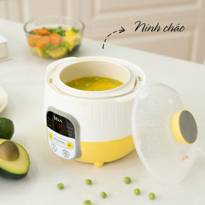 Nồi nấu cháo SEKA SK6182 dung tích 0,8L cho bé ăn dặm - Ninh hầm hấp cách thuỷ chưng yến hàng chính hãng