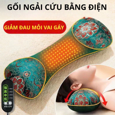 Gối Ngải Cứu Điện Làm Nóng Giảm Đau Mỏi Vai Gáy Nhanh Chóng – Thư Giãn Vai Gáy, Hương Thơm Tự Nhiên