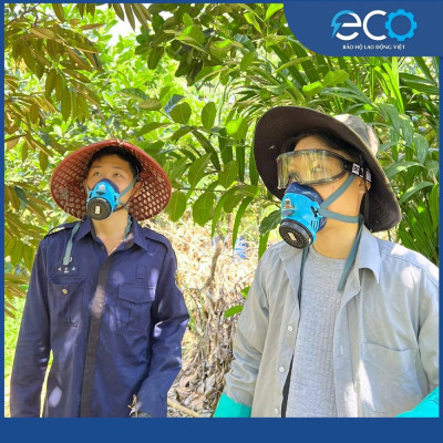 [COMBO] Mặt nạ Koken G7 Nhật Bản phòng khí độc, phun thuốc & Kính chống văng bắn, chống đọng hơi sương Delta Plus Pháp