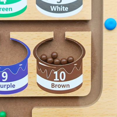 Bảng gỗ Montessori phân biệt màu sắc và số đếm cho bé - Bảng gỗ nhận biết màu sắc và số đếm cho bé - Orgavil 