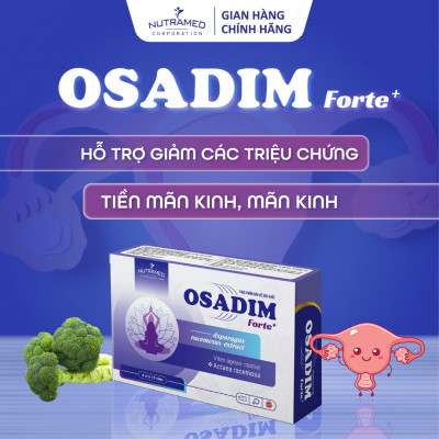Osadim Forte hỗ trợ đ.i.e.u t.r.ị u xơ tử cung, u nang buồng trứng, cân bằng hormone (40 viên) - Nutramed