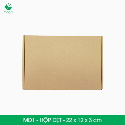 MD1 - 22x12x3 cm - 100 Thùng hộp carton trơn đóng hàng