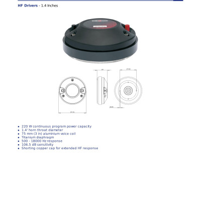 Loa Treble B&C SPEAKERS DE82TN (1 CÁI)– Hàng Chính Hãng