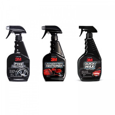 Bộ 3 sản phẩm xịt bảo dưỡng nội thất 39040, bảo dưỡng lốp 39042 và tăng độ bóng sơn 39034 3M COMBO-3DD-USA