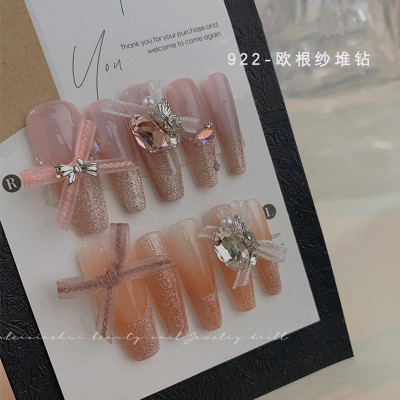 Set 6 Viên Charm Đá Khối Siêu Sáng Mix Nơ Voan Làm Nail Sang Chảnh Sheng Jia Yu, Charm Đá Viên Hình Trứng Có Nơ Đính Móng Màu Hồng Trắng Xanh Women Nữ