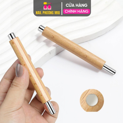 Cây Nam Châm Đẩy Mắt Mèo 2in1 Cán Gỗ Vàng Tròn 2 Đầu To Nhỏ Làm Nail Tiện Lợi, Lực Hút Mạnh, Chống Va Đập, Hút Mắt Mèo Siêu Sáng Nữ Women