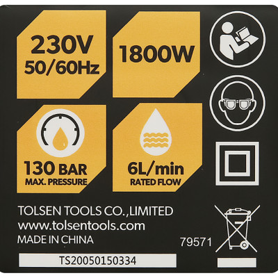 Máy phun xịt rửa áp lực cao cấp Tolsen 79571 1800W- Hàng chính hãng