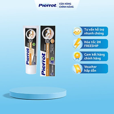[ Mua 2 tặng 1 bàn chải ] Kem đánh răng than hoạt tính Pierrot Charcoal làm sạch và trắng răng 75ML