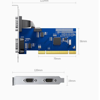 Ugreen UG80115CM336TK Bộ chuyển đổi nối tiếp PCI 2.0 sang 2 cổng RS232 9 pin - HÀNG CHÍNH HÃNG