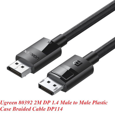 Ugreen UG80392DP114TK 2m 8K 1.4 màu đen cáp dp ra displayport hợp kim bọc lưới chống nhiễu - HÀNG CHÍNH HÃNG