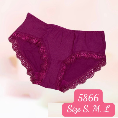 Combo 5 Quần Lót Nữ Thông Hơi Trơn Viền Ren Thái Lan 5866 – Siêu Mềm Mại, Thoáng Khí