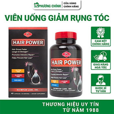 Viên Uống Mọc Tóc Hair Power Olympian Labs Giảm Gãy Rụng, Kích Thích Tóc Mọc Hiệu Quả (Hộp 40 Viên)