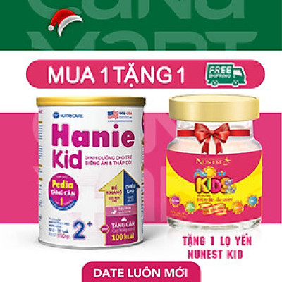Sữa bột Nutricare Hanie Kid 2+ dinh dưỡng chuyên biệt cho trẻ biếng ăn, suy dinh dưỡng (850g)