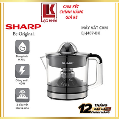 Máy vắt cam Sharp 40W EJ-J407-BK, Tự động đảo chiều vắt - Hàng chính hãng