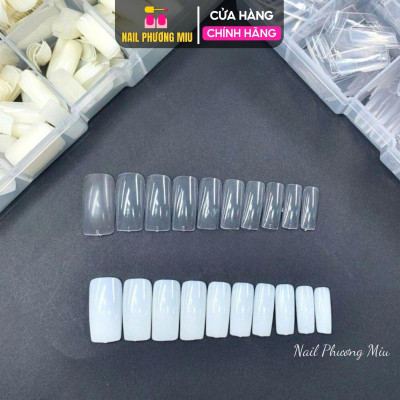 Móng Úp Chân Dài Form Thẳng 500 Móng Hộp 10 Ngăn Size Có Số, Chất Dẻo Linh Hoạt, Đủ Size Dễ Sử Dụng Cho Móng Thẳng Tự Nhiên Cho Cả Tay Và Chân