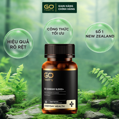GO Ginkgo 9000+ 30 viên- Viên uống bổ não nhập khẩu chính hãng GO Healthy New Zealand