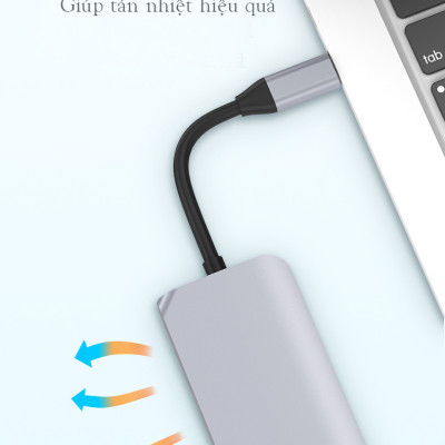 Cáp chuyển đổi Type c to HDMI, VGA 4in1 cao cấp dùng cho Macbook, Dell XPS, Hp Envy, Samsung DEX