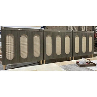 Tủ giày phối mây 3 cánh 1m Tundo cửa vòm hiện đại