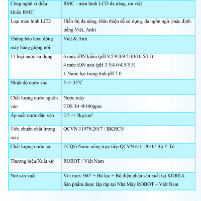 Máy Lọc Nước Điện Giải Ion Kiềm ROBOT IonPrince 1111 Để Bàn/ Treo Tường - Hàng Chính Hãng