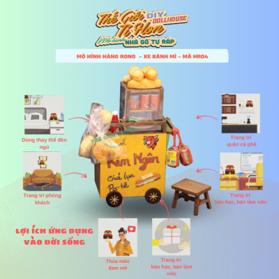 MÔ HÌNH TỰ LẮP RÁP DIY SÀI GÒN XƯA - XE BÁNH MÌ - HR04