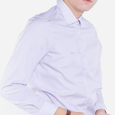 Áo sơ mi nam dài tay ALIGRO cổ bẻ dáng ôm body 100% chất liệu cotton tím nhạt ALGS150