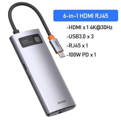 Hub Baseus Metal Gleam Series Multifunctional Type-C HUB Docking Station -Hàng Chính Hãng