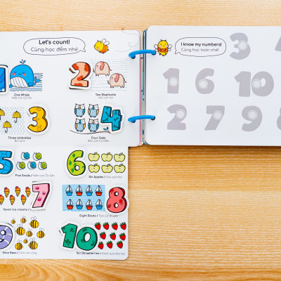 Học Liệu Bóc Dán Montessori Song Ngữ Anh Việt Beezi Book - Lalala Baby