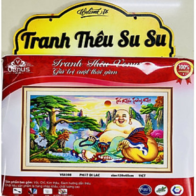 Tranh thêu kín Phật di lặc vs8308, kích thước 120 x 65 cm
