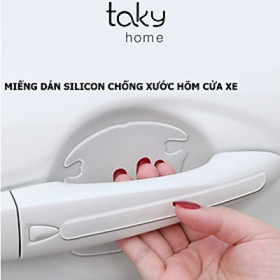 4 Miếng Silicone Dán Chống Xước Hõm Tay Nắm Cửa ôtô, Bảo Vệ Hõm Cửa Tránh Chầy Xước, Tiện Dụng, Dễ Dán. TakyHome 9000