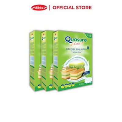 BAO BÌ MỚI- Combo 3 Hộp Bánh Bông Lan Quasure Light Bibica- Giải pháp cho người ăn kiêng, tiểu đường