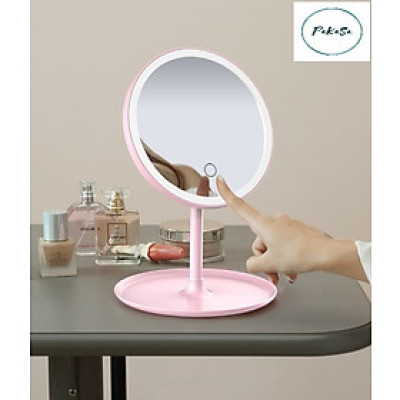 Gương Trang Điểm Cảm Ứng Để Bàn Có Đèn Led - Chính Hãng